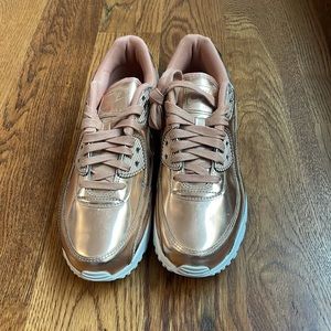 Nike Air Max metallic rose gold shoe